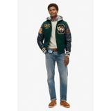 Superdry - Hooded College Patched Bomberjack - Groen - Lichte Gewatteerde Voering