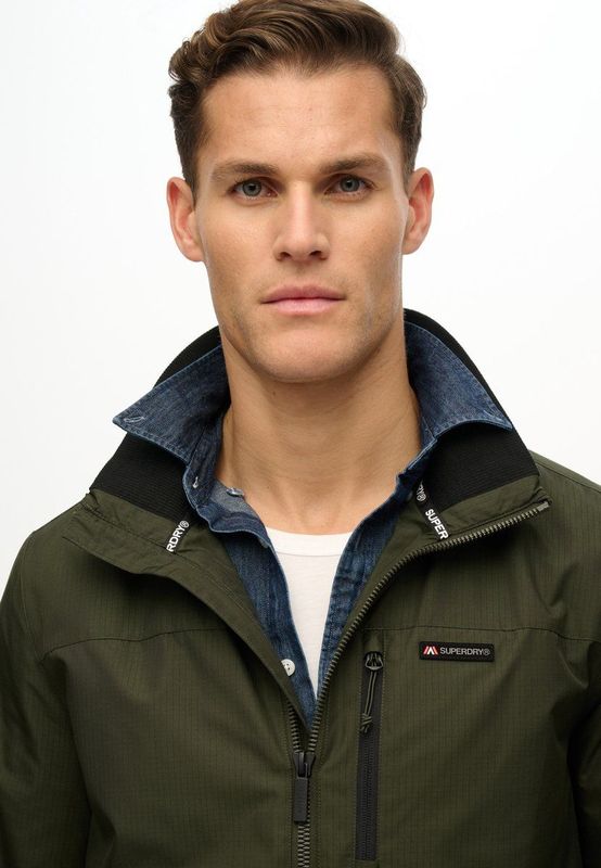 Superdry - Logo Windjack - Zwart - Lichtgewicht - Met Capuchon