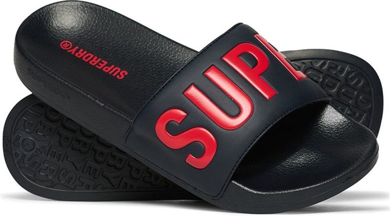 Superdry - Core Graphic - Badslippers - Zwart - Gevoerde Voetriem