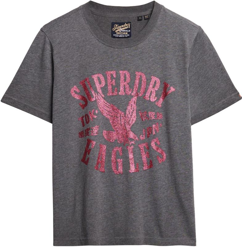 Superdry - Embellish Varsity Relaxed T-shirt - Katoen