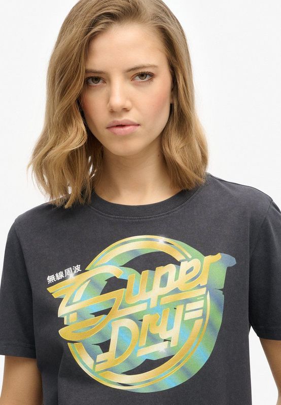 Superdry - Rock Band T-shirt - Zwart - Katoen
