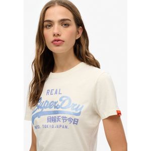 Superdry - Vintage Logo slim-fit T-shirt met strass-steentjes - Dames - T-shirts