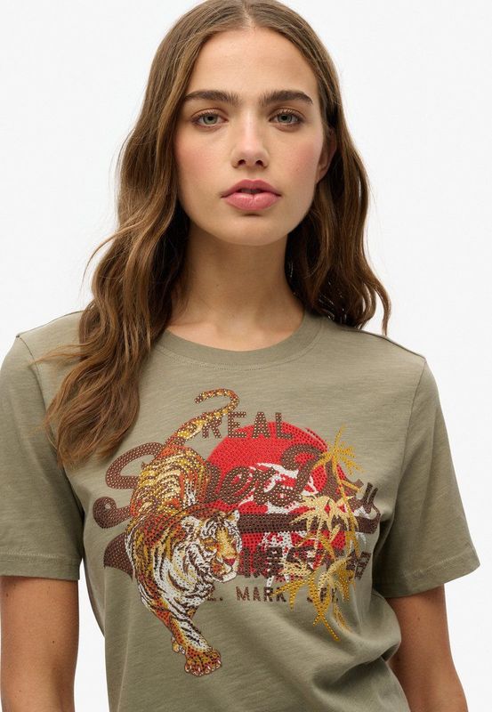 Superdry - Vl Tokyo T-shirt - Zwart - 100% Katoen