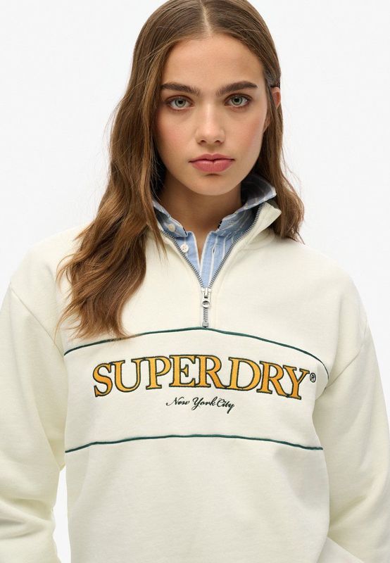 Country Club - Loose Half Zip Sweatshirt - Groen - Katoen/Polyester