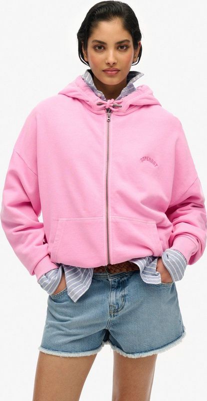 Superdry - Essential Logo - Sweatshirt - Met Halve Rits - Oversized Pasvorm