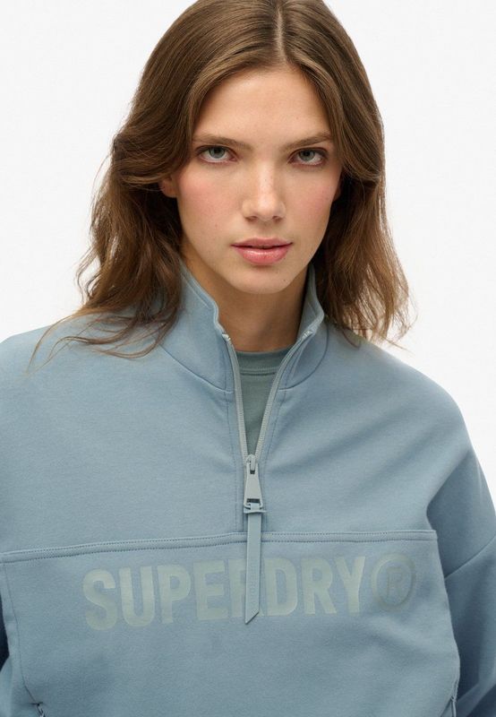 Superdry Active Tech Logo Relaxed Sweatshirt Met Halve Rits