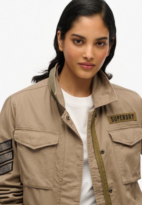 Superdry - W4010424A - Tussenjas - Groen - Katoen - Lange Mouwen