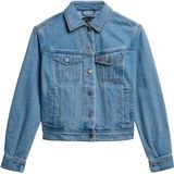 Superdry - Embellished Denim Jacket - Blauw - Denim