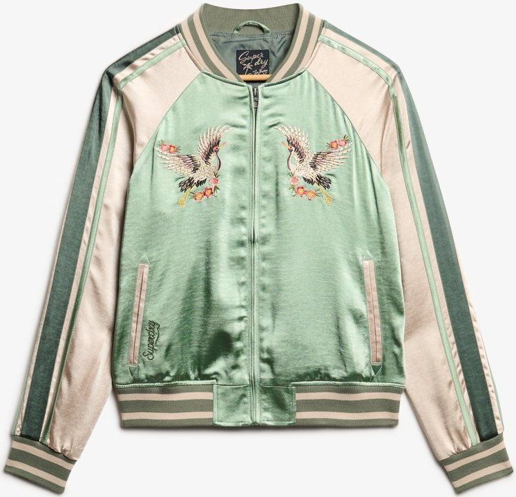 Suikajan - Geborduurde Bomber - Zwart - 100% Polyester