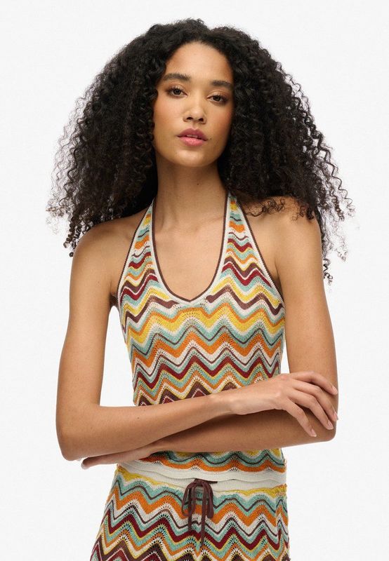 Zig Zag - Haltertop - Metallic - Gebreid - Zomer Essentieel