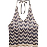 Zig Zag - Haltertop - Metallic - Gebreid - Scalloped Zoom