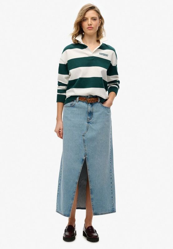 Superdry - Denim Split - Lange Rok - Relaxte Pasvorm - Maxi Lengte