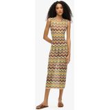 Superdry - Zig Zag Knit Midi Jurk - Slim Fit - Gehaakt Materiaal