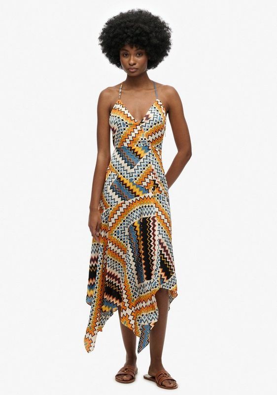 Superdry - Premium Hanky - Jurk - Dierenprint - Mouwloos - Korte Lengte