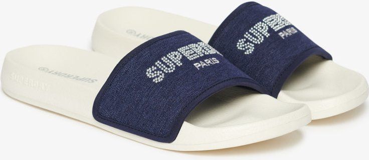 Superdry - Rhinestone Luxe - Badslippers - Zwart - Kunststof