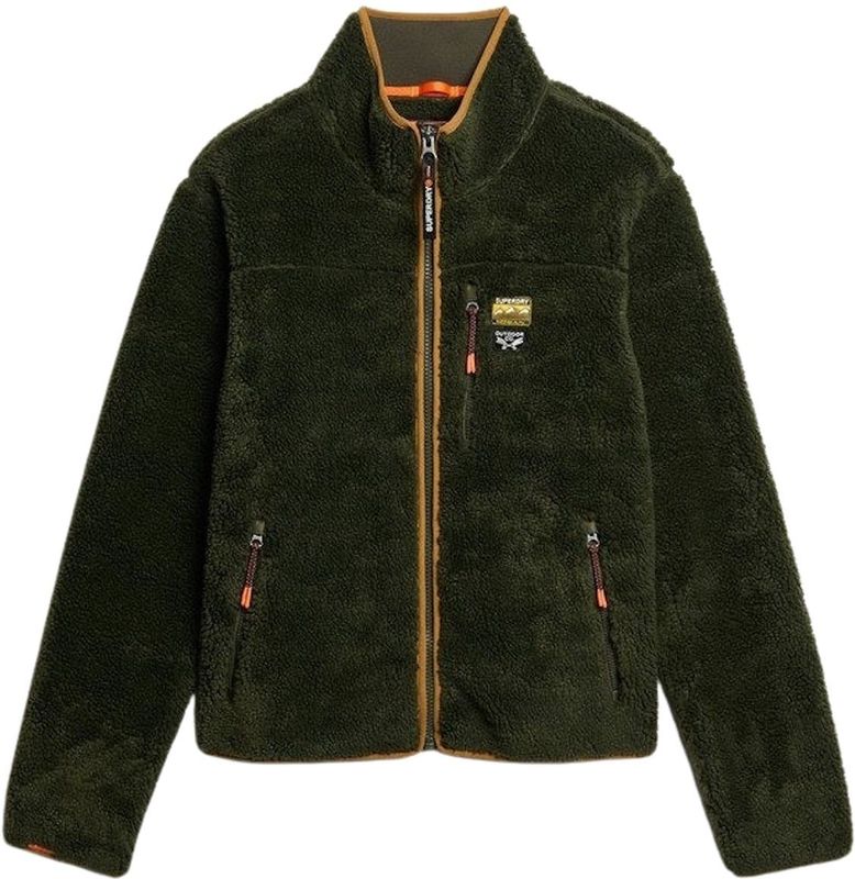 Superdry - Outdoor Fleece Jacket - Grijs - Fleece - Zonder Capuchon