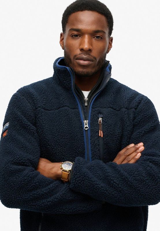Superdry - Outdoor fleecetrui met halve rits - Heren - Truien