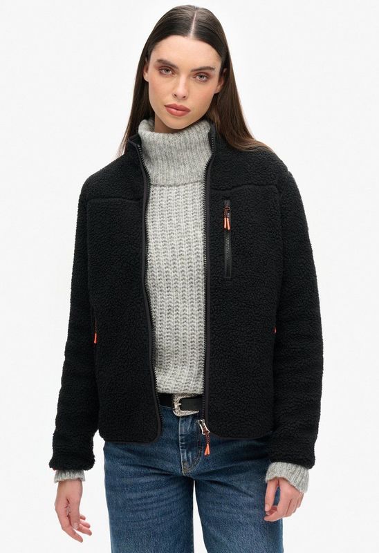 Superdry - W2012340A - Outdoor Fleece Full Zip - Zwart - Casual - Polyester