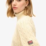 Dames trui met gedraaide structuur en rolkraag Superdry