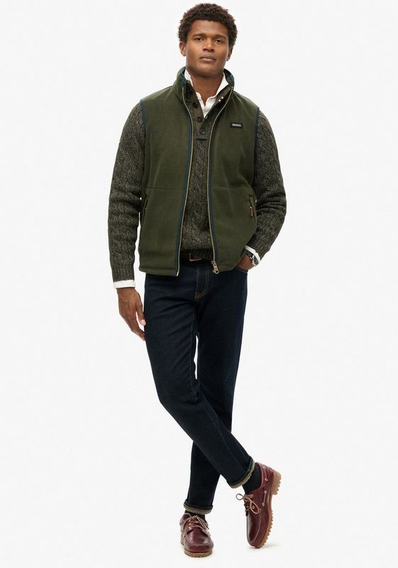 Superdry - Estate Fleece Gilet - Groen - Gerecycled Polyester - Duurzaam