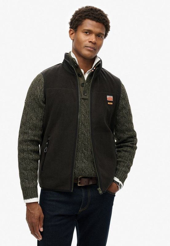 Superdry - Active Fleece Gilet - Zwart - Man