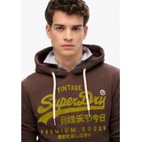 SUPERDRY - VL Tonal Hoodie - Zwart - Katoen