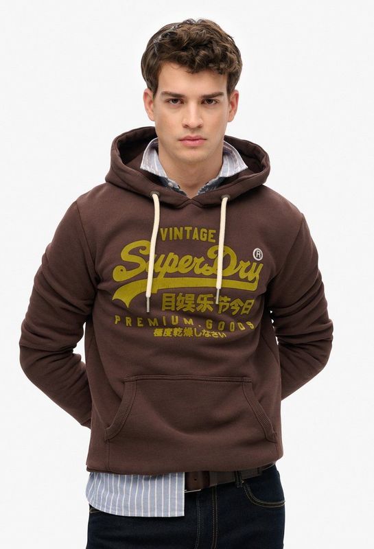 SUPERDRY - VL Tonal Hoodie - Zwart - Katoen