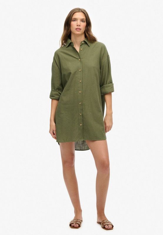 Superdry - Ibiza Longline Beach - Overhemd - Oversized - Lange Mouwen