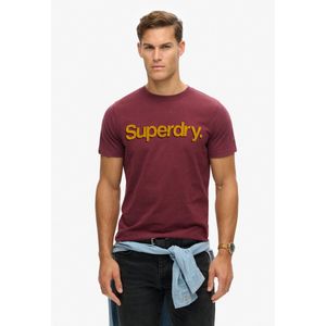 Superdry - Classic Core Logo Shadow T-shirt - Zwart - 100% Biologisch Katoen