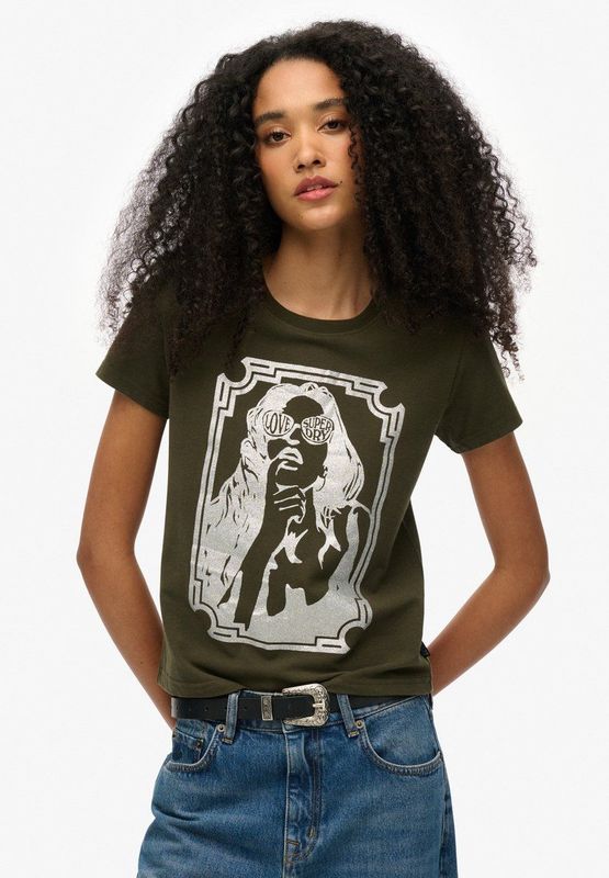 Superdry - Pop Archive Super T-shirt - Dames - Slimfit - Korte Mouwen