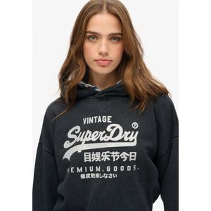 Superdry - Vintage Logo Metallic Relaxed Hoodie - Oversized - Katoen