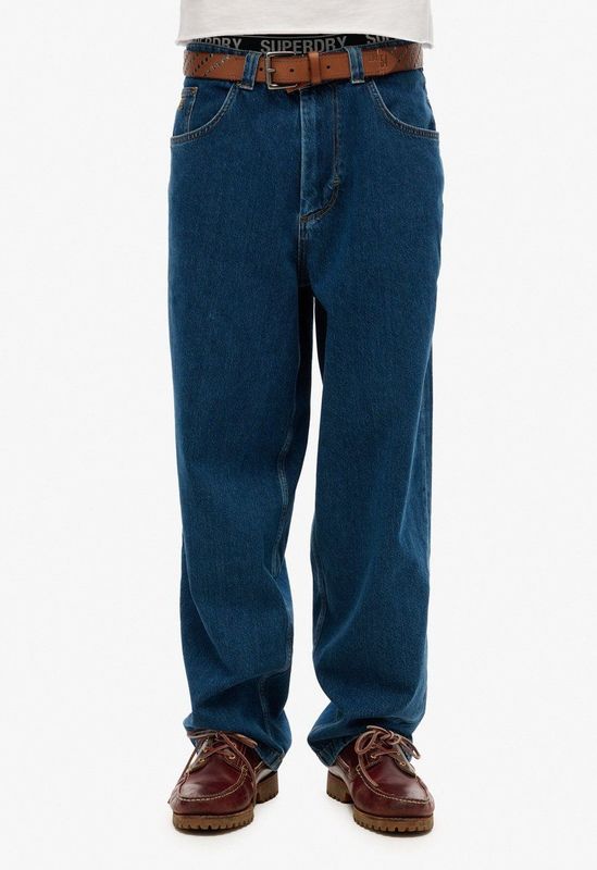 Superdry - M7011412A - Jeans - Blauw - Katoen - Baggy Pasvorm