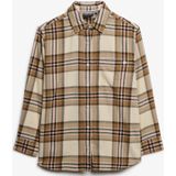 Superdry - Geruite Blouse - Beige/Cream Check - Oversized