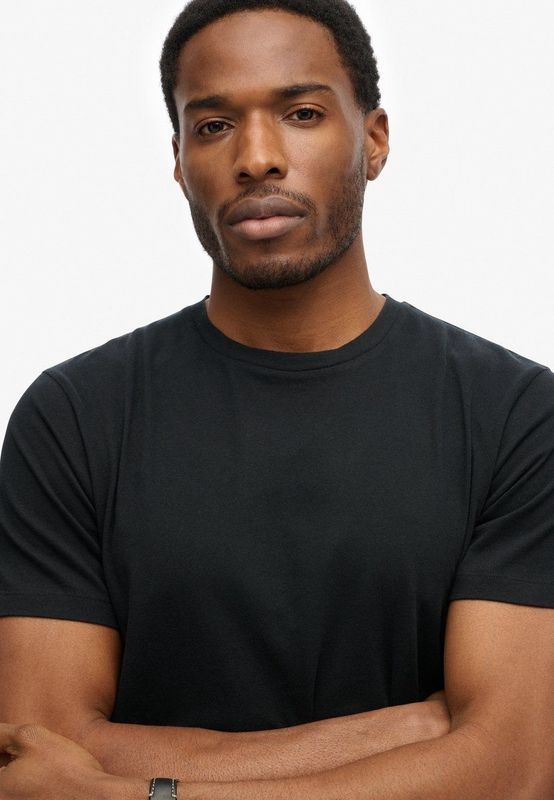 Superdry - Classic Essential T-shirt - Korte Mouwen - Zwart - Katoen