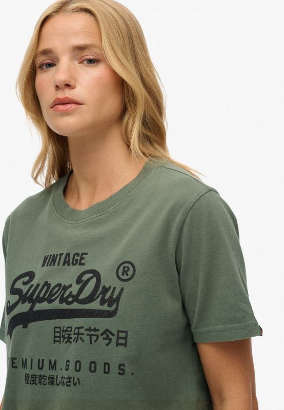 SUPERDRY - Embellished Vl Relaxed Fit T-shirt - Zwart - Katoen