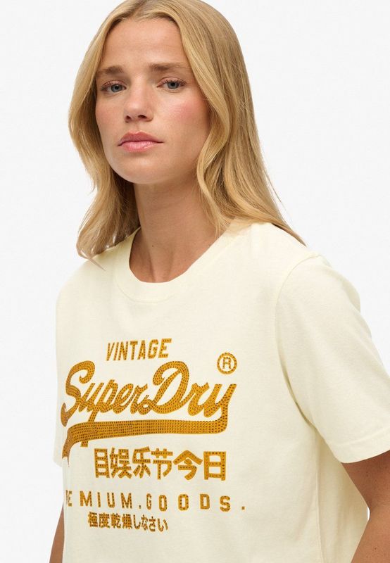 Superdry - Embellished Vl Relaxed Fit T-shirt - Korte Mouwen