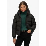 Hooded sports puffer jacket