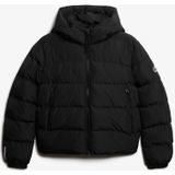 Hooded sports puffer jacket
