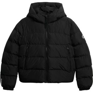 Superdry - Hooded Sports Puffer Jacket - Zwart - Gerecycled Polyester