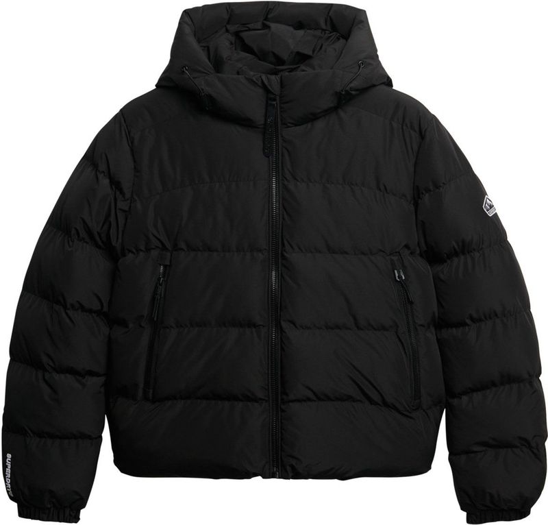 Hooded sports puffer jacket