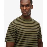 Superdry - Merchant Stripe Tee - T-shirt - Olijf Groen - Regular Fit