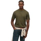 Superdry - Merchant Stripe Tee - T-shirt - Olijf Groen - Regular Fit