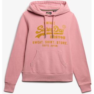 SUPERDRY - Embellished Vl Relaxed Fit Hoodie - Grijs - Katoen