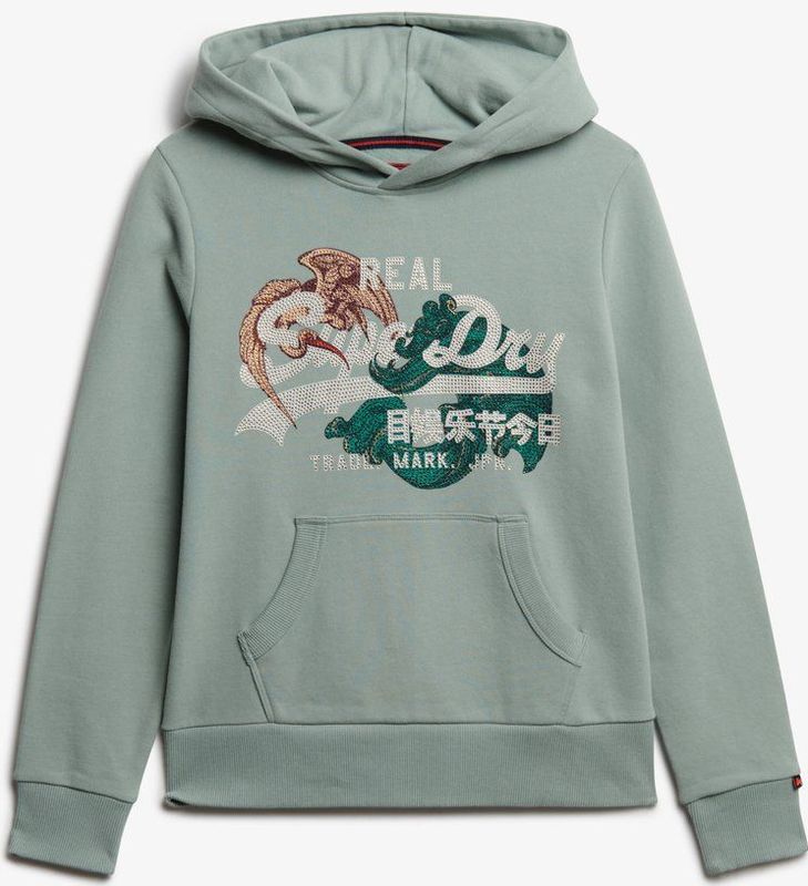 Superdry - Tokyo Vl Relaxed Fit Hoodie - Grijs - Katoen