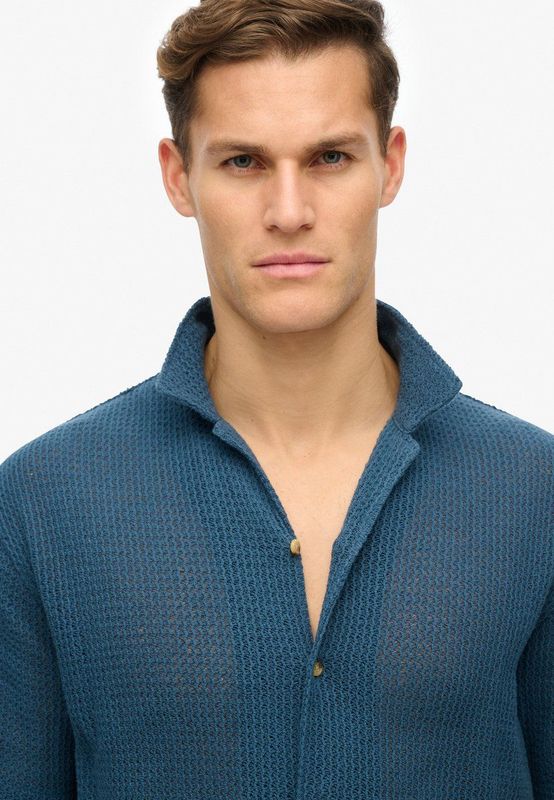 Superdry - Knitted Texture Shirt - T-shirt - Gebreid - Zomergevoel