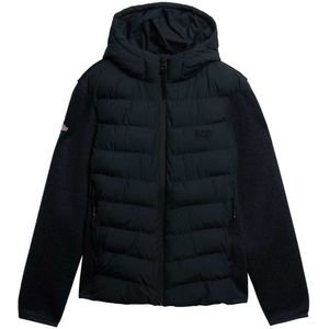 Superdry - Hooded Storm Knit Hybrid - Winterjas - Donkerblauw - Heren