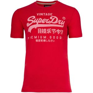 Superdry - VL Classic T-shirt - Rood - Katoen - Korte Mouwen