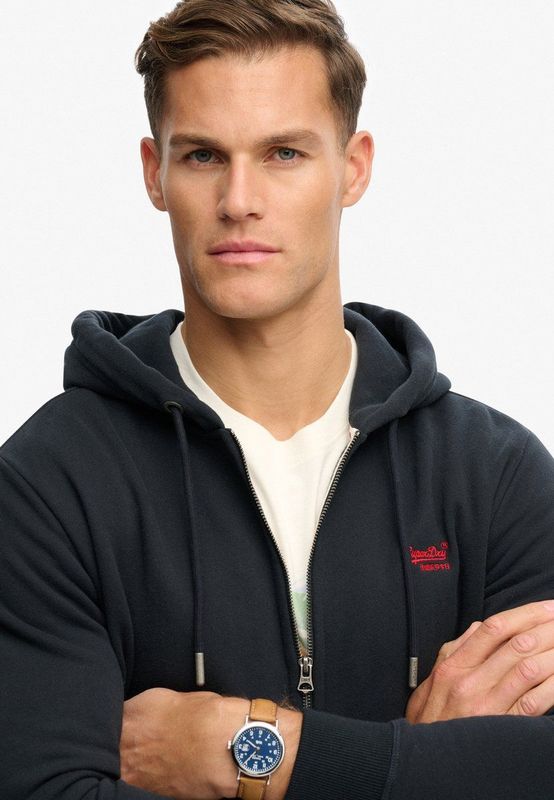 Superdry - ESSENTIAL LOGO ZIP HOODIE HB - Heren Trui - Eclipse Navy