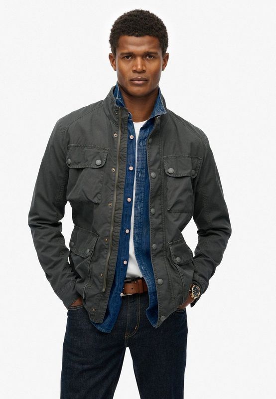 Superdry - Estate - Tussenjas - Kaki - Katoen