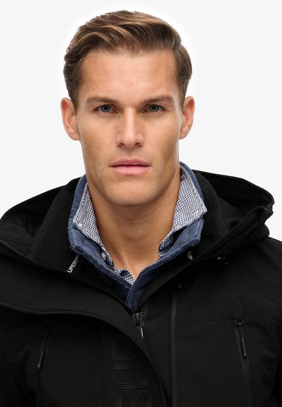 Superdry - Hooded Ultimate Embroidered Windbreaker - Jack - Zwart - 100% Gerecycled Polyester